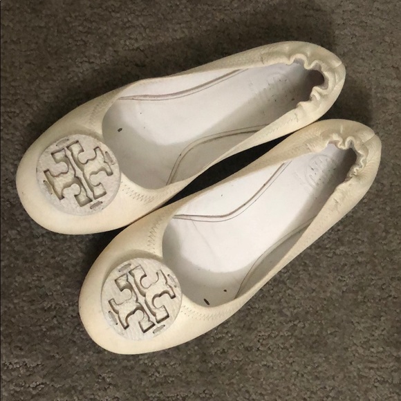 Tory Burch Shoes - Tory Burch off-white Minnie travel leather flats Tory Burch Shoes - Tory Burch off-white Minnie travel leather flats